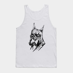 Ink illustration of a boxer dog head Tank Top